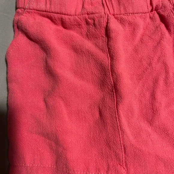 Umgee NWT Pink Wide Leg Ruffled Pants Raw Hem Linen Blend Sz S - Picture 3 of 4